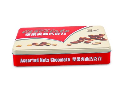 232*152*40德芙心形巧克力鐵盒,堅果夾心巧克力鐵盒