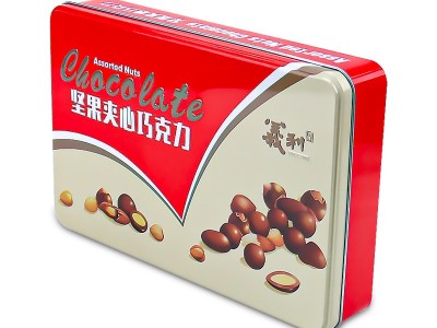 232*152*40德芙心形巧克力鐵盒,堅果夾心巧克力鐵盒