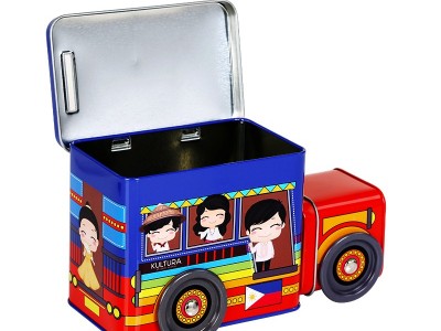 182*78*98mm兒童玩具禮品包裝金屬鐵罐 小汽車(chē)巴士車(chē)仔罐鐵盒子