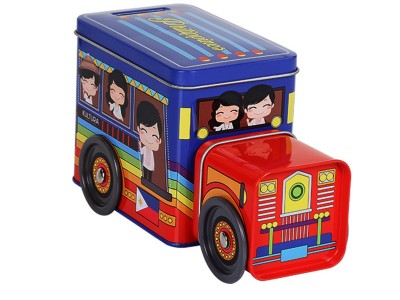 182*78*98mm兒童玩具禮品包裝金屬鐵罐 小汽車(chē)巴士車(chē)仔罐鐵盒子